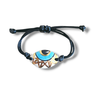 Gold Evil Eye İp Bileklik Siyah