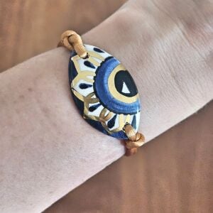 Gold Evil Eye İp Bileklik Altın