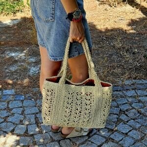 Tarçın Yansımalı Hasır Kol Çantası