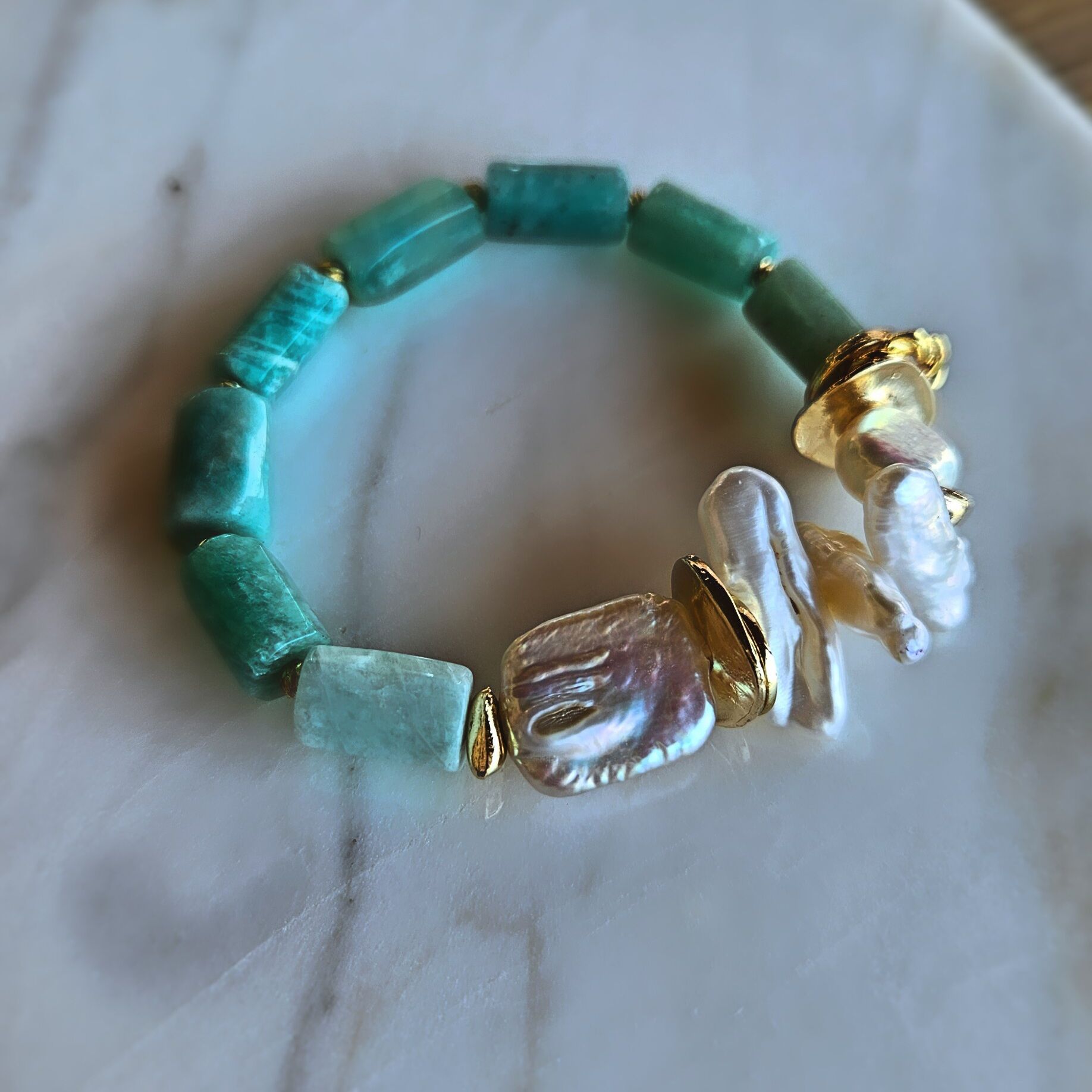 Aventurin İnci Bilezik