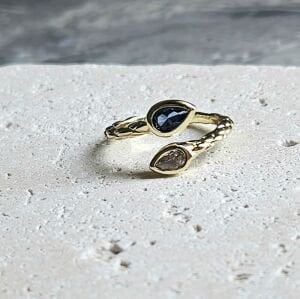 Damla Taşlı Ayarlanabilir Yüzük