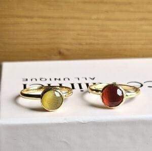 Minimal Kedi Gözü Ayarlanabilir Yüzük