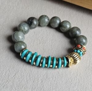 Labrodorit Nepal Taşlı Bilezik