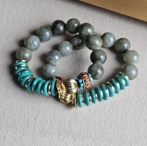 Labrodorit Nepal Taşlı Bilezik