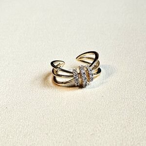 Üç Taşlı Ayarlanabilir Yüzük