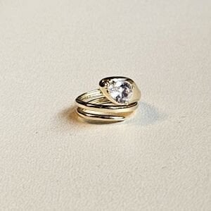 Taşlı Ayarlanabilir Yılan Serçe Parmak Yüzük