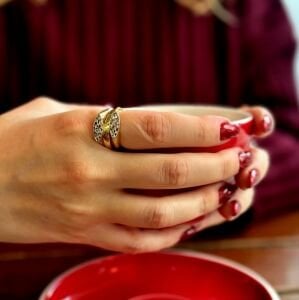 Sıra Taşlı Ayarlanabilir Yüzük