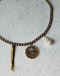 Aurum İncili Zincir Kolye