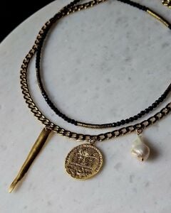 Aurum İncili Zincir Kolye