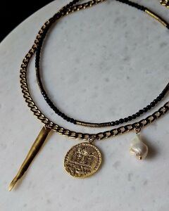 Aurum İncili Zincir Kolye