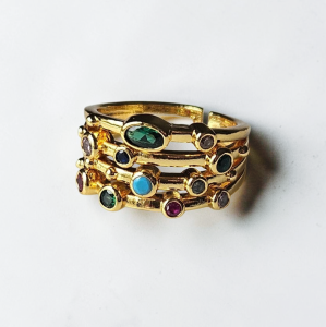 Çok Taşlı Büyük Yüzük