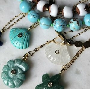 Doğal Taş Midye Kolye