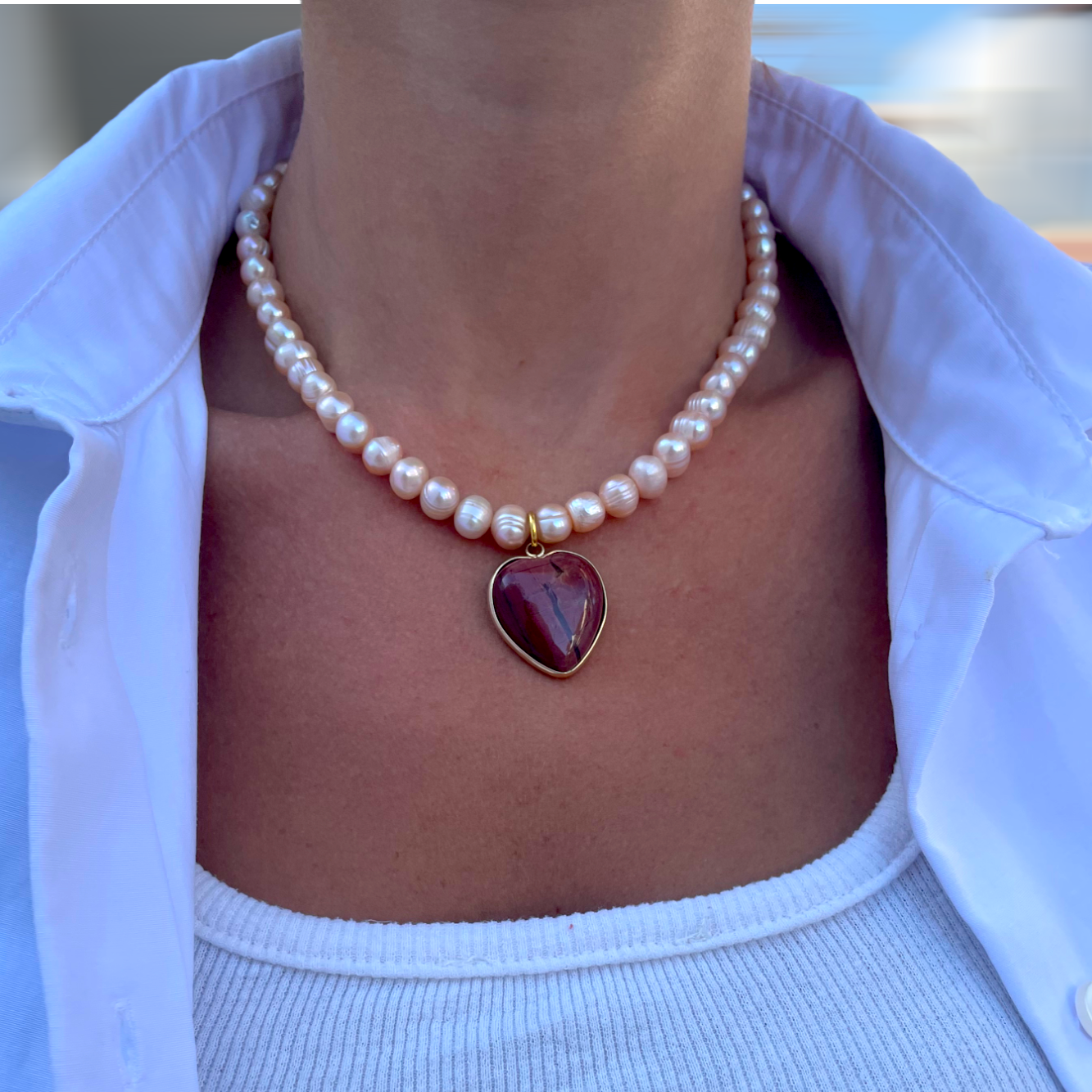 Juno Pembe İnci Kolye