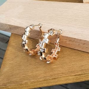 Kare Desen Gold Halka Küpe