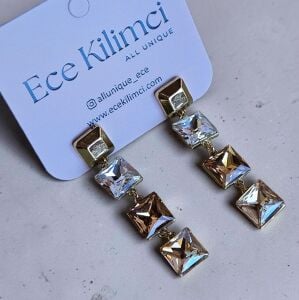 Celeste Kristal Taşlı Küpe