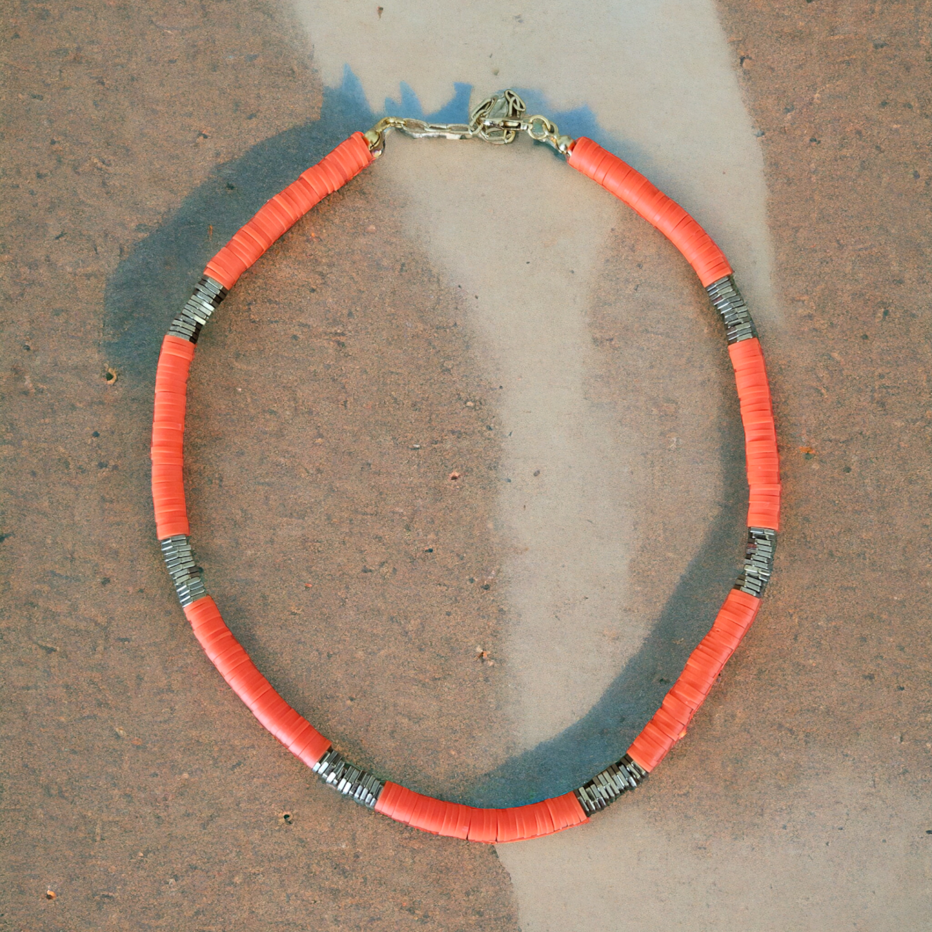 Florida Doğal Taş Kolye Turuncu