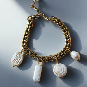 İnci Charm Çelik Bilezik