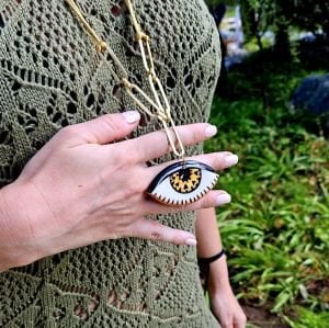 Evil Eye İp Kolye Gold