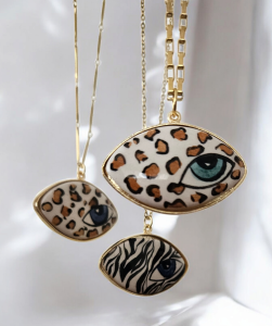 Leopard Eye Kolye İnce Zincirli