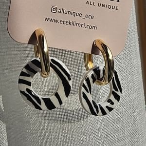 Zebra Halka Küpe