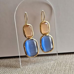 Cat's Eye Küpe Kare Somon