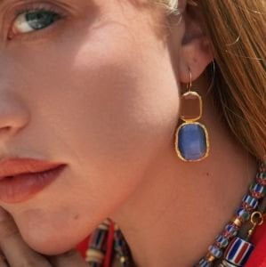 Cat's Eye Küpe Kare Somon