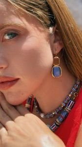 Cat's Eye Küpe Kare Somon