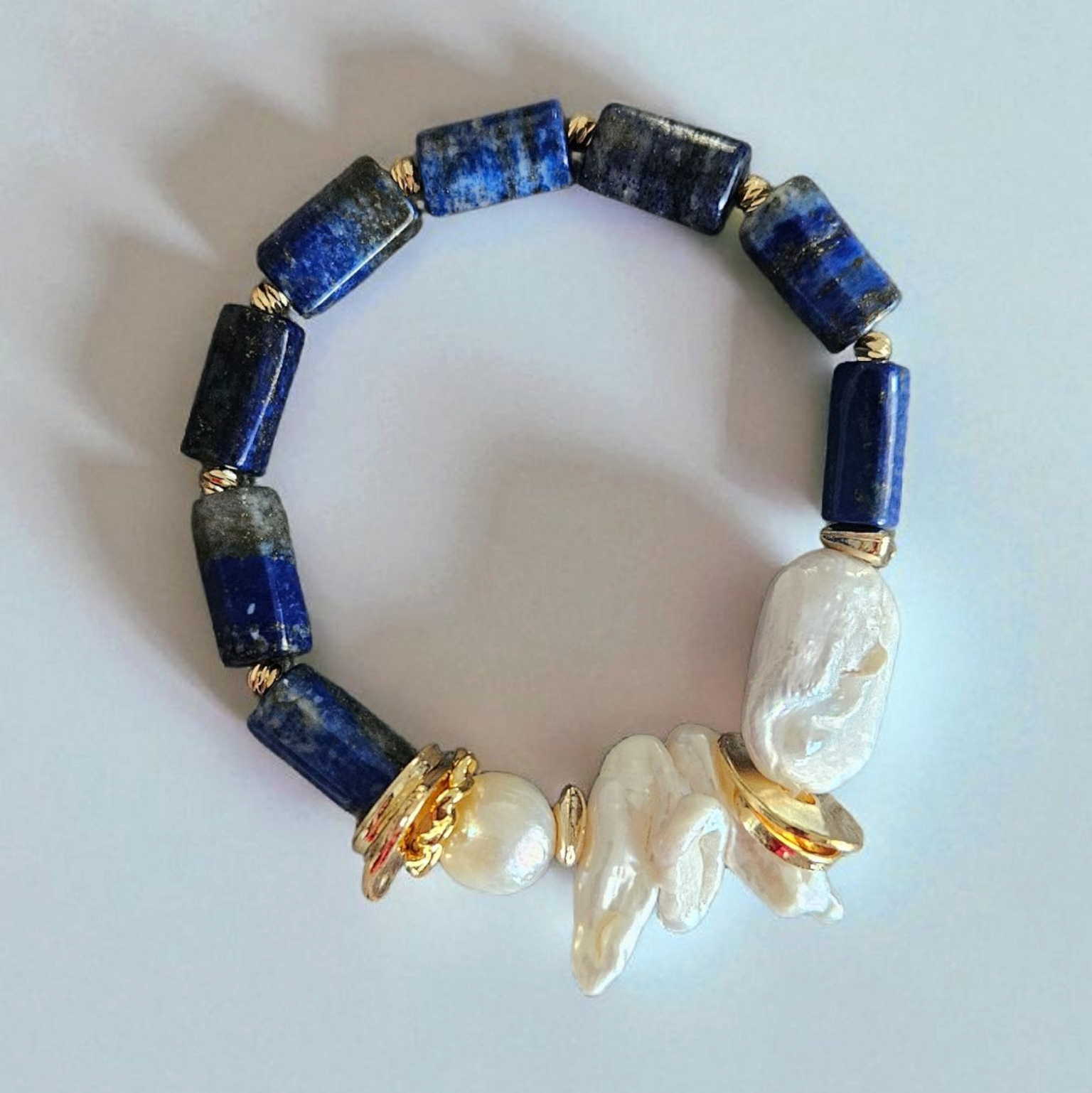 Lapis Lazuli İnci Bilezik